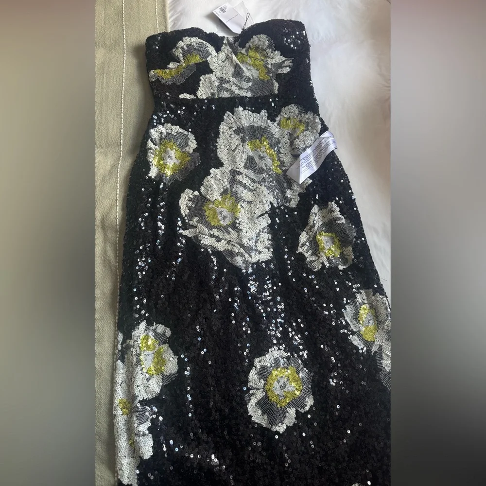 NWT Dress the Population Vada Black Floral Dress - Picture 3 of 5